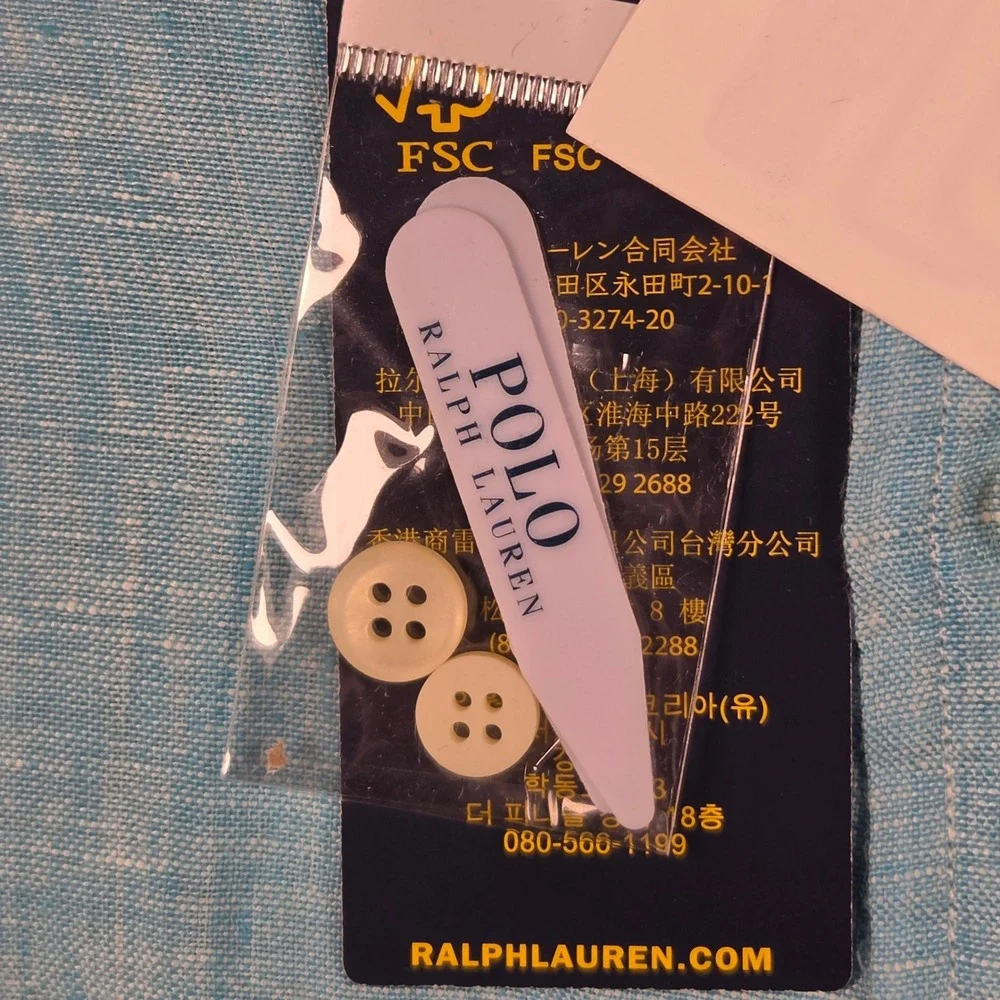 Polo Ralph Lauren Linen Button Down Shirt Mens Small Blue Classic Fit Preppy